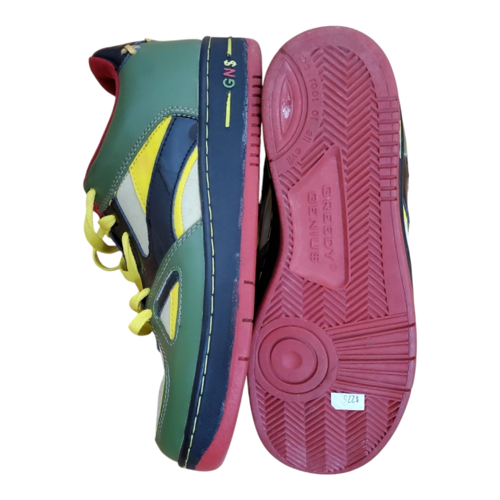 Vintage Greedy Genius Streetwear Sneakers Men's 8.5 Green Y2K Rare Hip Hop